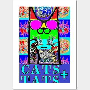 Cats and tats Rainbow 1 Posters and Art